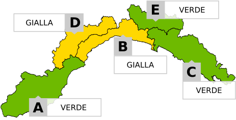 Maltempo in Liguria, emanata allerta gialla nel levante savonese e in Val Bormida