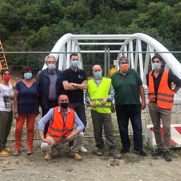 Murialdo, sopralluogo dell'assessore regionale Giampedrone al nuovo ponte delle Fucine (FOTO e VIDEO)