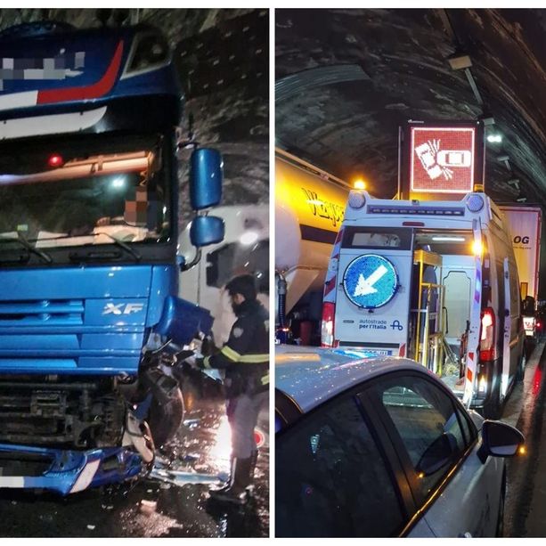 A10, tamponamento tra mezzi pesanti in galleria: traffico in tilt tra Albisola e Celle (FOTO)