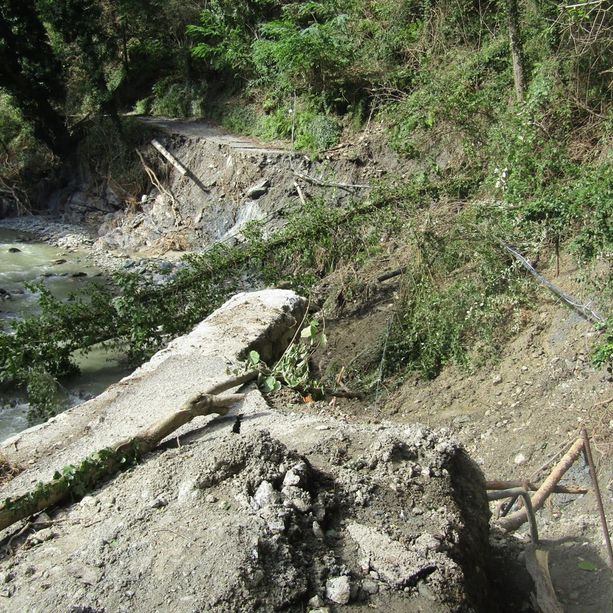 Quiliano, crolla la strada in via Trexenda a Roviasca, un residente isolato: &quot;Un disastro, l'unica via per tornare a casa è l'elicottero o il bosco&quot;