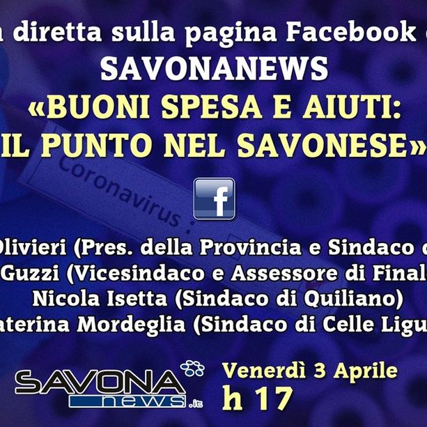 Buoni spesa in provincia di Savona, il punto con gli amministratori alle 17.00