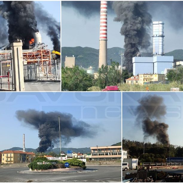 Fumo nero in cielo, incendio nelle aree ex Tirreno Power: vigili del fuoco mobilitati