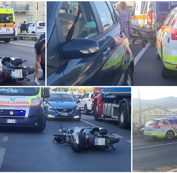 Pomeriggio da incubo sull'Aurelia: doppio scontro auto-moto tra Ceriale e Albenga