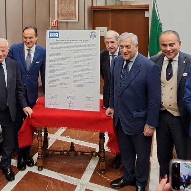 Savona, firmato il “Patto per le Infrastrutture in Liguria” tra Bucci e Tajani per decine di opere in Liguria