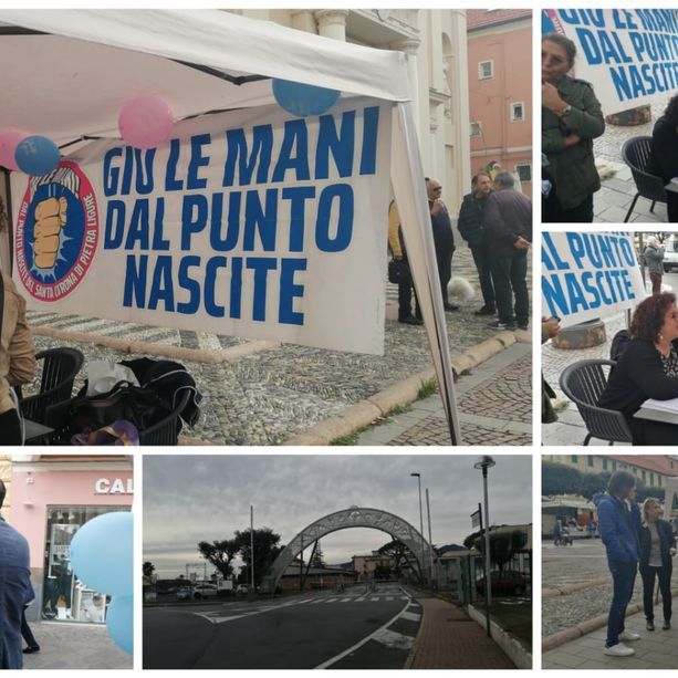 Il comitato &quot;Nascere a Pietra&quot; ancora in piazza per rilanciare l'appello: &quot;Santa Corona sede opportuna per un Punto Nascite&quot; (FOTO e VIDEO)