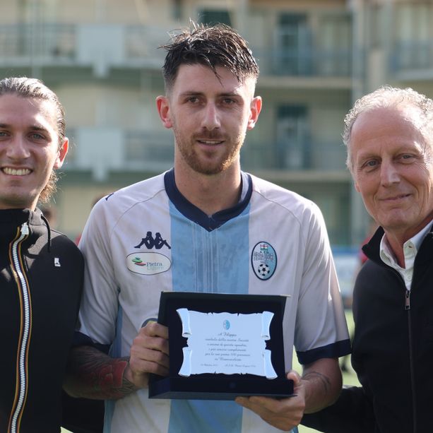 Calcio, Pietra Ligure. Filippo Pili cento volte biancoceleste: &quot;Simbolo e anima della nostra società&quot;