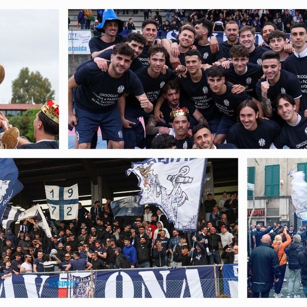 Calcio, Savona. Stadio e centro città, sono iniziate le celebrazioni per la promozione biancoblu (FOTO E VIDEO)