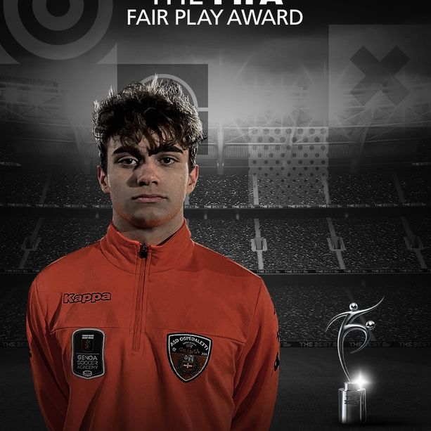 Calcio, Ospedaletti. A MATTIA AGNESE IL FAIR PLAY FIFA AWARD, il giocatore dell'Ospedaletti aveva salvato la vita a Matteo Briano