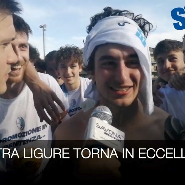 Calcio, Pietra Ligure. Festa grande per i giocatori di Pisano e alle interviste ci pensa Santiago Ayalas! (VIDEO)