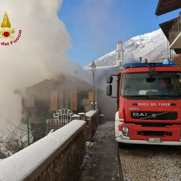 Incendio a Valdieri, in fiamme un'abitazione in via Principe Umberto