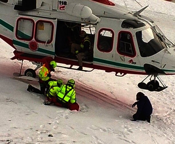 Valanga sulla Bisalta a Peveragno, il Soccorso alpino recupera un ferito in ipotermia