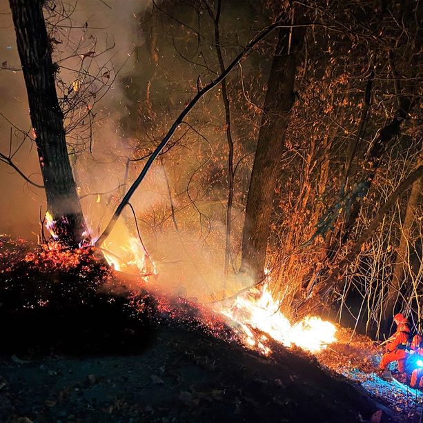 Notte di paura, in Val Po, per un vasto incendio boschivo a Sanfront [FOTO]