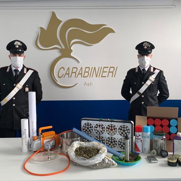 Sbarca ad Asti il nuovo THC Killer: i carabinieri scovano un laboratorio di trasformazione della cannabis