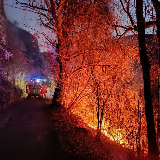 Incendio boschivo a Chiusa di Pesio: in corso l'intervento per domare le fiamme