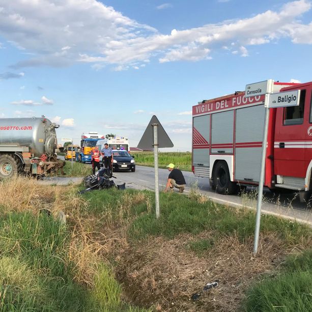 Fossano, incidente in frazione San Martino: centauro trasportato in codice rosso al S.Croce