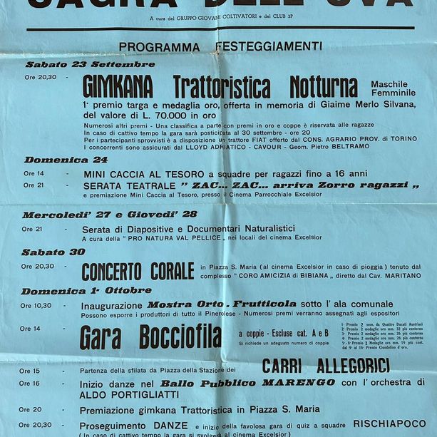 Dalla gimkana trattoristica a San Bernardino: 50 anni di storia attraverso i manifesti delle feste