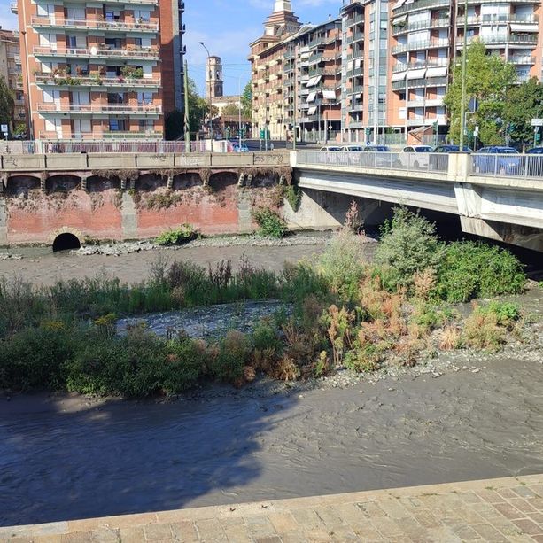 Siccità, da fiume la Dora ridotta a un rigagnolo di fango