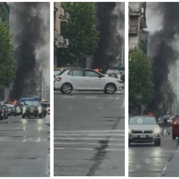 Fiamme in via Michele Coppino: un'auto ha preso fuoco ed è stata divorata dall'incendio