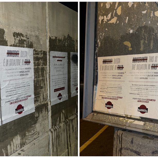 Protesta choc a Torino, manifesti fuori dal centro accoglienza migranti: “Tornino nelle loro terre”