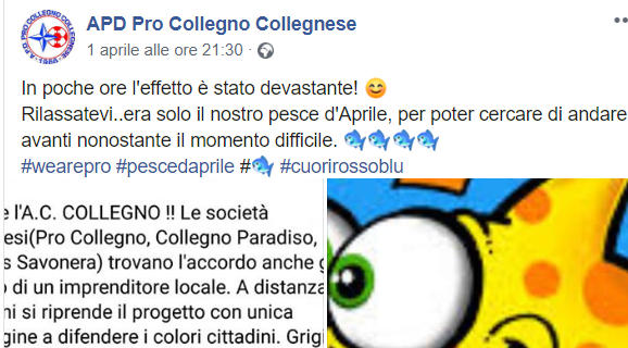 PESCE D'APRILE - &quot;Maxi-fusione di società a Collegno&quot;: era una bufala