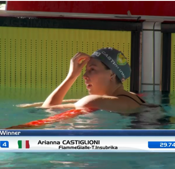 Campionati italiani in vasca corta, Arianna Castiglioni vince anche i 50 rana