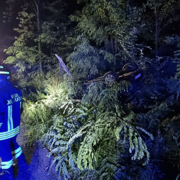 FOTO. Auto esce di strada, si ribalta e abbatte un albero: paura per due giovani nel Comasco