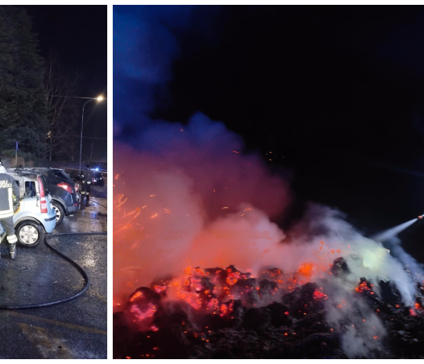 Capodanno di incendi nel Varesotto: quindici interventi dei vigili del fuoco nella notte di San Silvestro