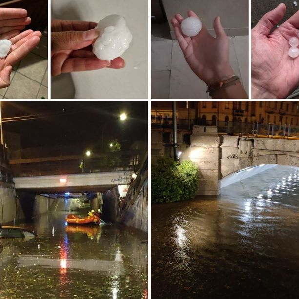 Tempesta di grandine nella notte a Saronno: chicchi da record, sottopassi bloccati, allagate case e danneggiate decine di auto