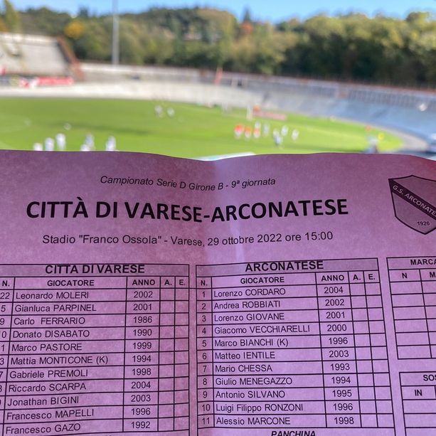 IN DIRETTA. Varese-Arconatese 0-0. Torna De Paola in panchina per non restare... al verde
