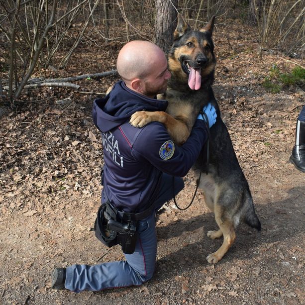 Blitz anti droga al Parco Pineta: il cane poliziotto Radau scopre l'hashish nascosto sotto terra