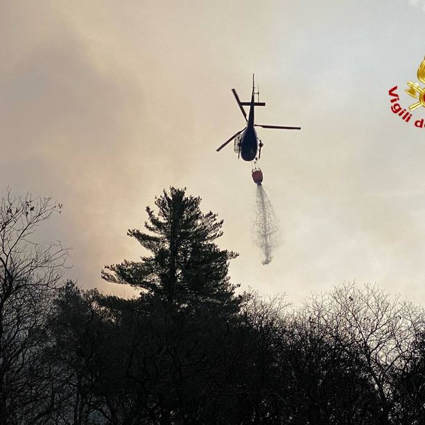 Torna a bruciare il bosco a Montegrino Valtravaglia: vigili del fuoco, volontari ed elicottero di nuovo in azione