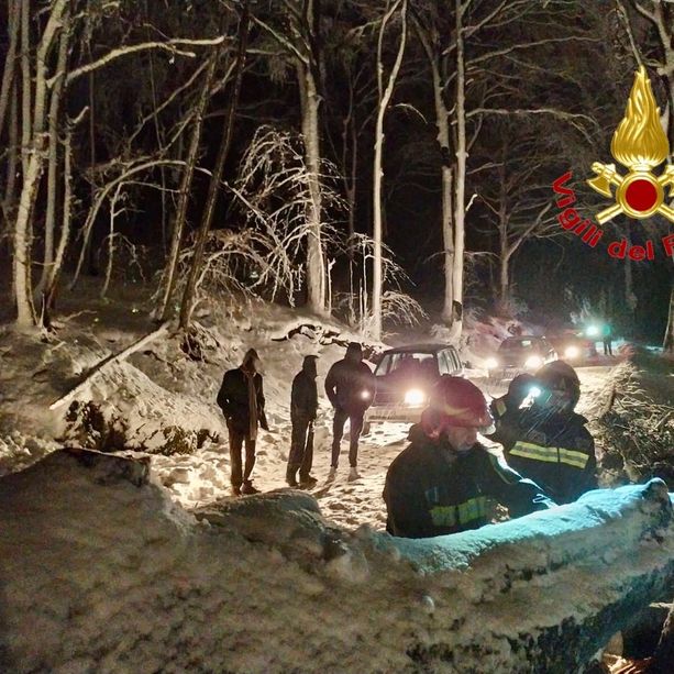 La neve fa crollare un albero sulla strada per il Campo dei Fiori e blocca una decina di auto