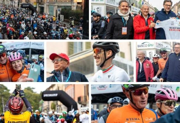 FOTOGALLERY/1. Il ministro Giorgetti dà il via alla gran fondo: 3 mila in sella