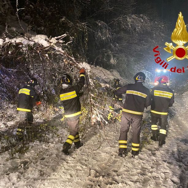 Neve, oltre 300 gli interventi di soccorso dei vigili del fuoco in 24 ore