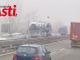 Tangenziale bloccata all'altezza del restringimento per il cantiere