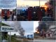 Sanremo: incendio al deposito della Mochen a Bussana, in fiamme due camion (foto)