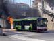 Savona, autobus in fiamme, intervento dei Vigili del fuoco (FOTO)