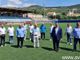Calcio, Pietra Ligure. Un ospite d'eccezione al De Vincenzi, Giovanni Toti ha fatto visita all'impianto biancazzurro (FOTOGALLERY)
