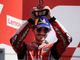 Pecco Bagnaia sul podio dopo 5 settimane di stop