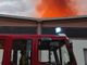 Capannone in fiamme a Villastellone Capannone in fiamme a Villastellone