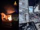 Maxi incendio a Poirino: distrutti due camion, una cisterna ed una tettoia