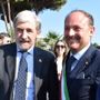 Termina a Ventimiglia il 'Bucci day': incontro e foto di rito sul Roya per la presentazione del progetto passerella (Foto)