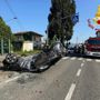 Auto esce di strada e vola contro un muro: paura a Solbiate Arne