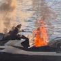 Moto d'acqua in fiamme sul lago ad Angera, vigile del fuoco di Ispra non in servizio doma l'incendio
