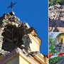 Fulmine colpisce il campanile della chiesa di Corte di Molini di Triora: evacuate una decina di persone, oggi nuove verifiche statiche (Foto)