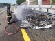 Prende fuoco un camper sulla A21. Sul posto vigili del fuoco di Asti e Alessandria