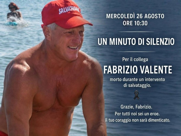 Tragedia in mare ad Andora, un minuto di silenzio sulle spiagge del Savonese per Fabrizio Valente Tragedia in mare ad Andora, un minuto di silenzio sulle spiagge del Savonese per Fabrizio Valente