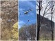 Incendio boschivo in località Truna a Chiusa di Pesio: due elicotteri in volo [VIDEO]