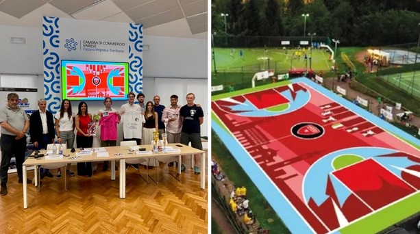 Un tocco d’arte per un luogo iconico della palla a spicchi varesina: presentato il progetto di rifacimento per il playground del Campus