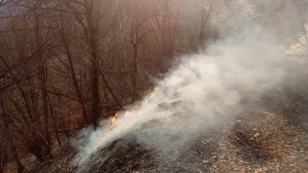 Vasto incendio boschivo a Gottasecca: operazioni complicate dal forte vento Vasto incendio boschivo a Gottasecca: operazioni complicate dal forte vento